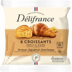 Delifrance френски кроасани с масло, замразени, 6 бр. х 55 г (330 г)