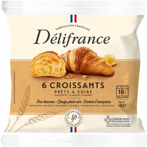 Delifrance френски кроасани с масло, замразени, 6 бр. х 55 г (330 г)