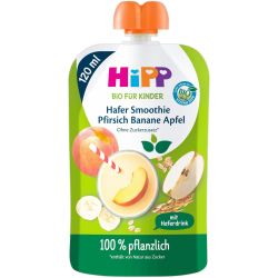 Hipp био смути праскова, ябълка, банан, овес (120 мл)