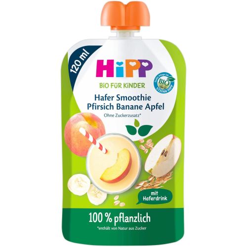 Hipp био смути праскова, ябълка, банан, овес (120 мл)