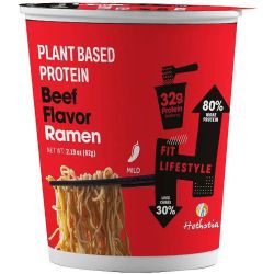 Hethstia Beef Cup Noodles високо протеинови пикантни нудъли с говежди вкус (62 г)