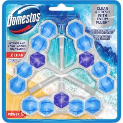 Domestos Power 5 ароматизатор за тоалетна океан, 3 бр. х 50 г (150 г)