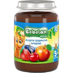 Bebelan пюре градински плодове микс, ягоди, вишни, сливи, 5+ месеца (190 г)
