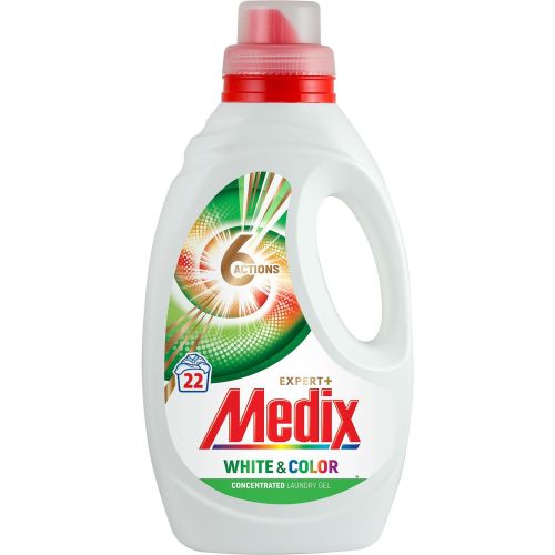 Medix 6 Action White & Color течен перилен препарат, 22 пранета (1.1 л)