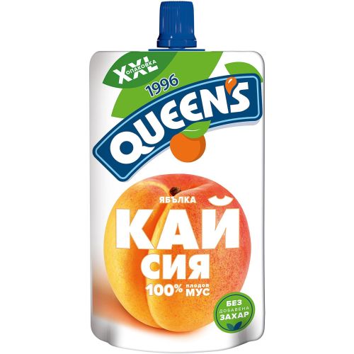 Queen's плодов мус кайсия и ябълка (200 г)
