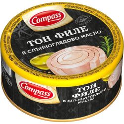 Компас риба тон филе в слънчогледево масло (160 г)