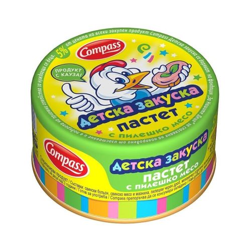 Компас детска закуска пастет с пилешко месо (100 г)