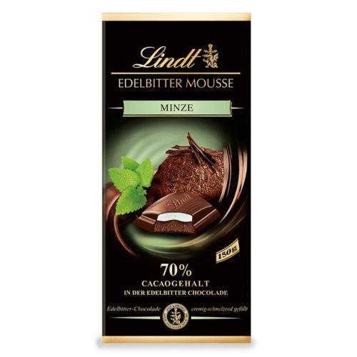Lindt шоколад с мента, 70% какао (150 г)