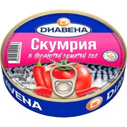 Диавена скумрия в подлютен доматен сос (160 г)