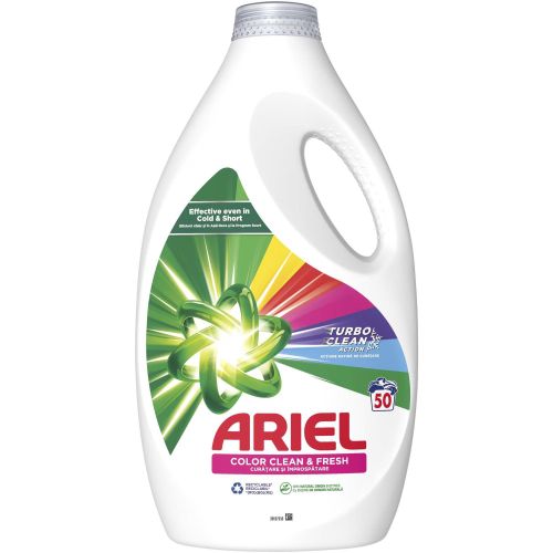 Ariel Color Clean & Fresh течен перилен препарат за цветни тъкани, 50 пранета (2.5 л)