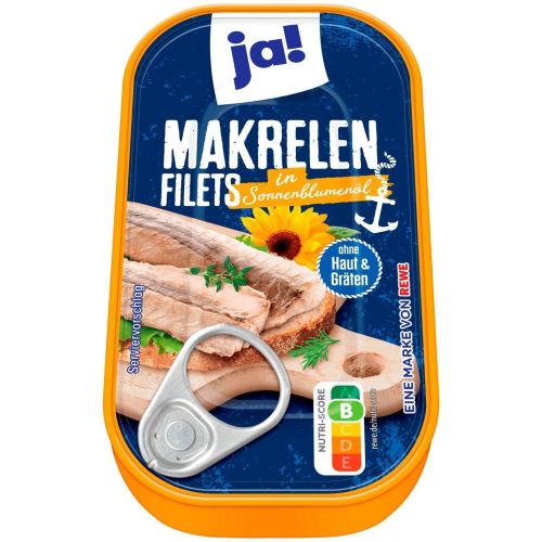 JA! филе от скумрия в слънчогледово масло (125 г)