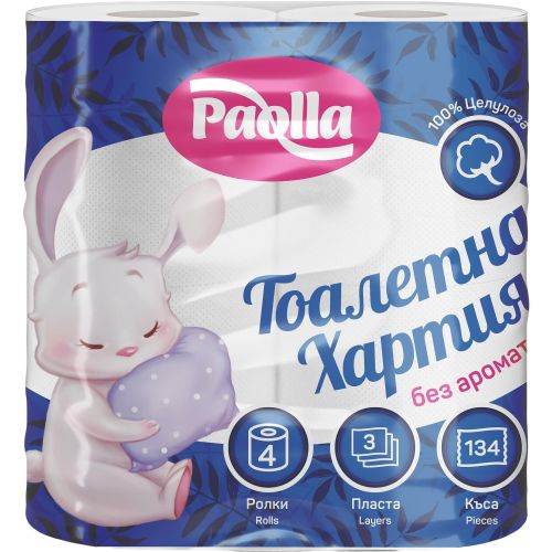 Paolla трипластова тоалетна хартия без аромат (4 бр.)