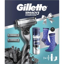 Gillette Mach3 комплект самобръсначка с 2 ножчета, гел за бръснене с алое вера 200 мл, чорапи (1 бр.)