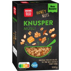 REWE хрупкави мюсли ядки и мед (500 г)