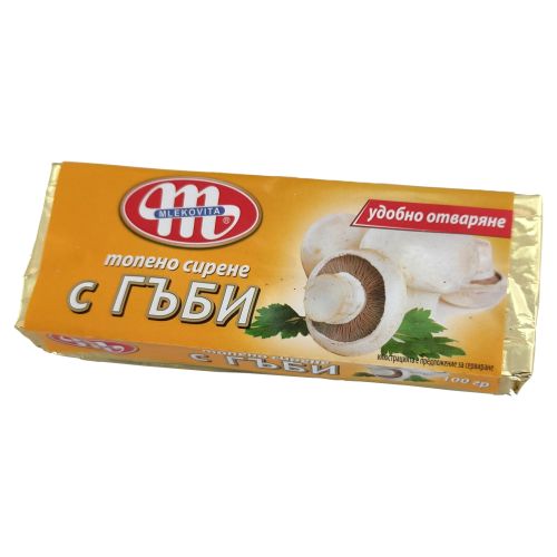 Mlekovita топено сирене с гъби, блок (100 г)