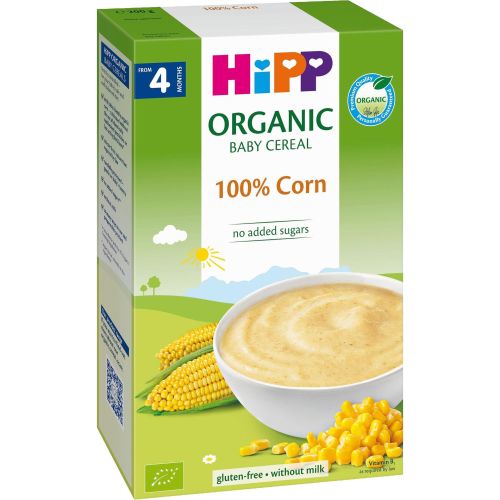 Hipp био безмлечна инстантна каша с царевица, без глутен, 4+ месеца (200 г)