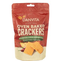 Danvita печен пълнозърнест крекер с гауда сирене и сладко чили (100 г)
