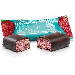 Candy Ville био кокосов бар с ягоди и заливка от черен шоколад (50 г)