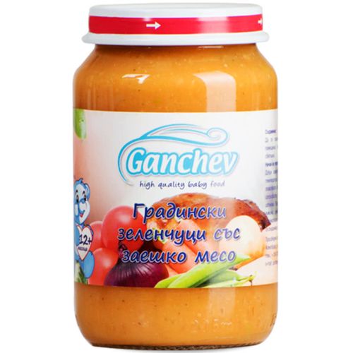 Ганчев пюре от градински зеленчуци със заешко месо, 12+ месеца (190 г)