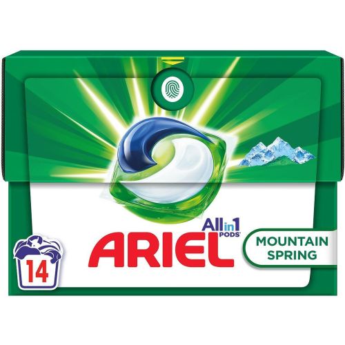 Ariel 3In1 Pods Mountain Spring капсули за бяло пране планиска пролет, 14 пранета (14 бр.)