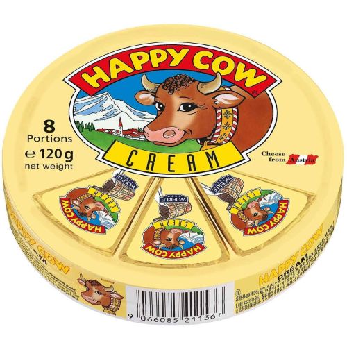 Happy Cow топено сирене със сметана, секторно (120 г)