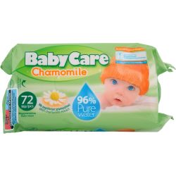 Baby Care Chamomile влажни кърпички (72 бр.)