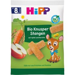 HiPP бебешки снакс пръчици с ябълка и морков (30 г)