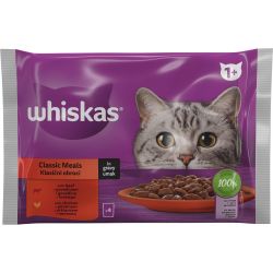 Whiskas Pouch подбрани меса, храна за котки, 4 бр. х 85 г (340 г)
