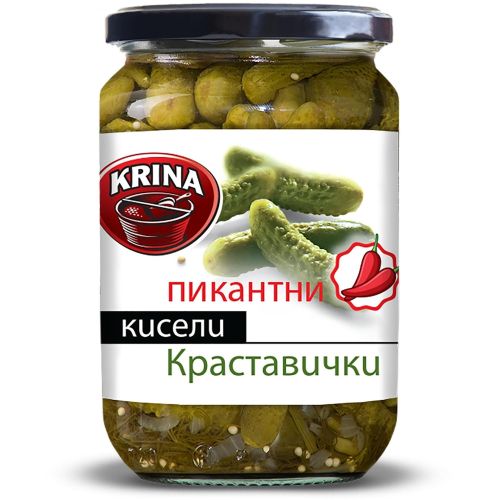 Krina пикантни кисели краставички (680 г)