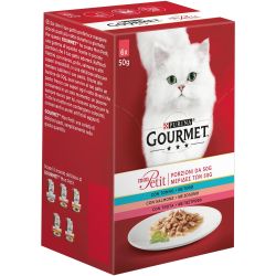 Purina Gourmet Mon Petit храна за котки - хапки в сос с риба асорти, 6 бр. х 50 г (300 г)