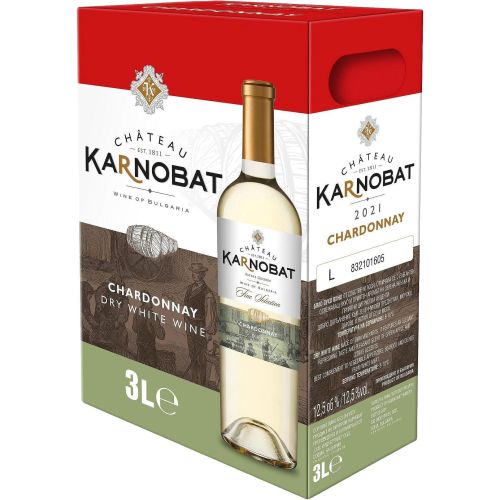 Шато Карнобат бяло вино шардоне Bag In Box (3 л)