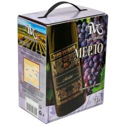 Търговище червено вино мерло Bag In Box (3 л)