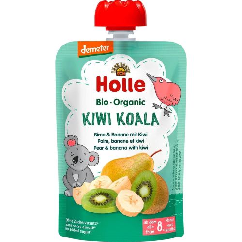 Holle био пауч пюре круша, банан и киви (100 г)