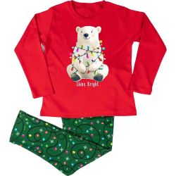 Christy детска коледна пижама мече с лампички (1 бр.)