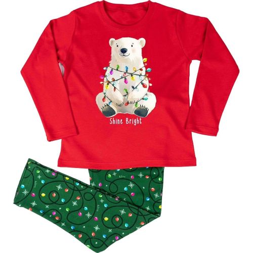 Christy детска коледна пижама мече с лампички (1 бр.)