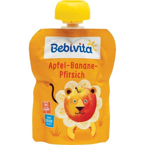 Bebivita плодова закуска ябълка, банан и праскова (90 г)