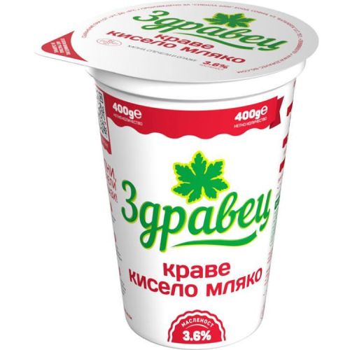 Здравец краве кисело мляко 3.6% (400 г)