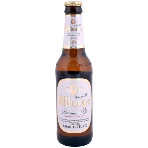 Bitburger Premium Pils бира в стъклена бутилка (330 мл)