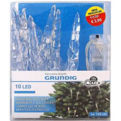 Grundig коледни LED лампички, еленчета или висулки, 10 диода, 165 см х 5 см (1 бр.)