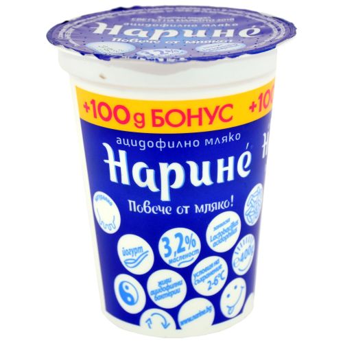 Нарине ацидофилно краве кисело мляко 3.2% (400 г)
