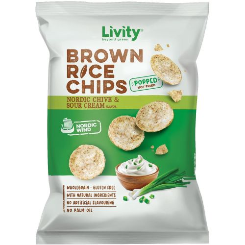 Livity оризов чипс сметана и северен лук (60 г)