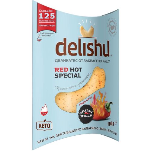 Delishu деликатес от заквасено кашу с чили (100 г)
