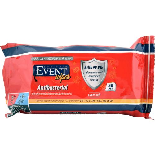 Event антибактериални влажни кърпички XL (60 бр.)