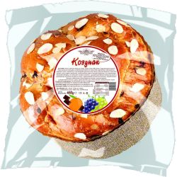 Елиаз козунак с шоколад, портокалови корички и филирани бадеми (450 г)