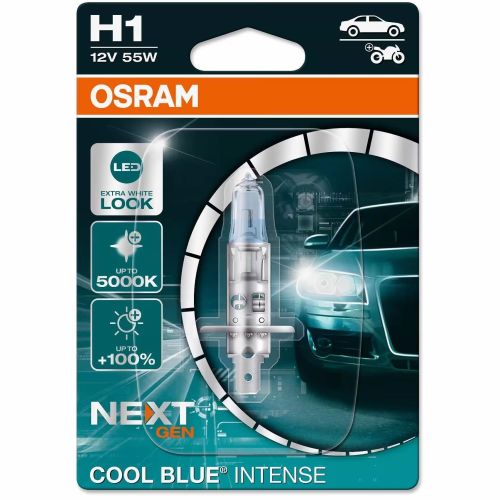 Osram Cool Blue Intense H1 халогенна лампа, 55W 12V P14.5s (1 бр.)