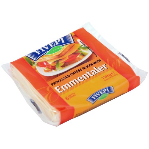 Fivepi топено сирене с ементал, слайс (120 г)