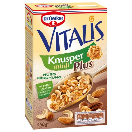 Dr. Oetker Vitalis хрупкаво мюсли със запечени ядки (450 г)
