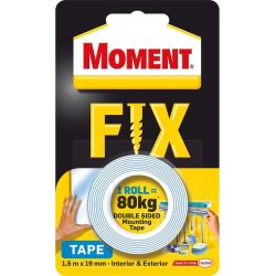Moment Fix двойнозалепяща монтажна лента, 80 кг, 1.5 м х 19 мм (1 бр.)