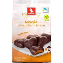Weiss медени сърца с тъмен шоколад (150 г)