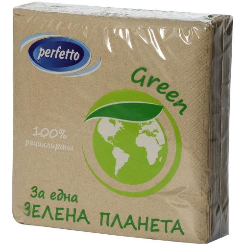 Perfetto Green рециклирани салфетки, 1 пласт, 33х32 см, 60 бр. (60 бр.)